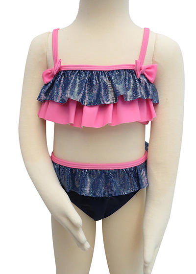 New Design Front Ruffle Girls’ Bikini Butterfly Knot Children Swimwear bathing suit