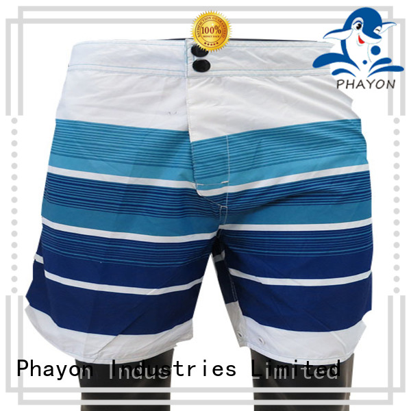 Traditional style striped short beach pants for men