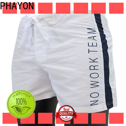 PHAYON black beach shorts with waist elastic design for beach