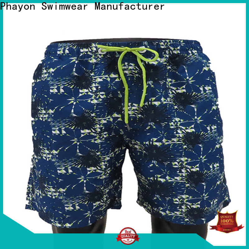 solid mens board shorts with waist elastic design for swimming pool